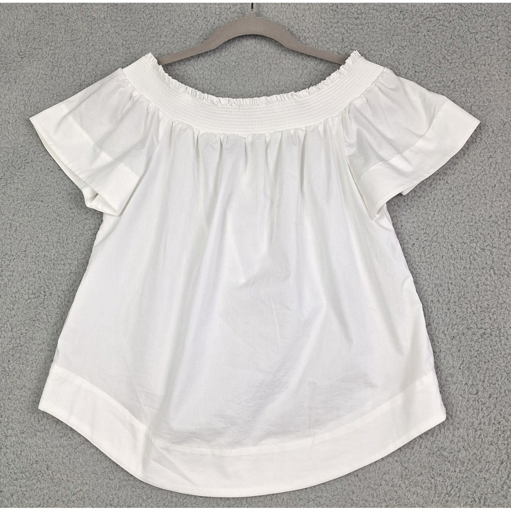 Women's White Off-Shoulder Smocked Neck Camisole